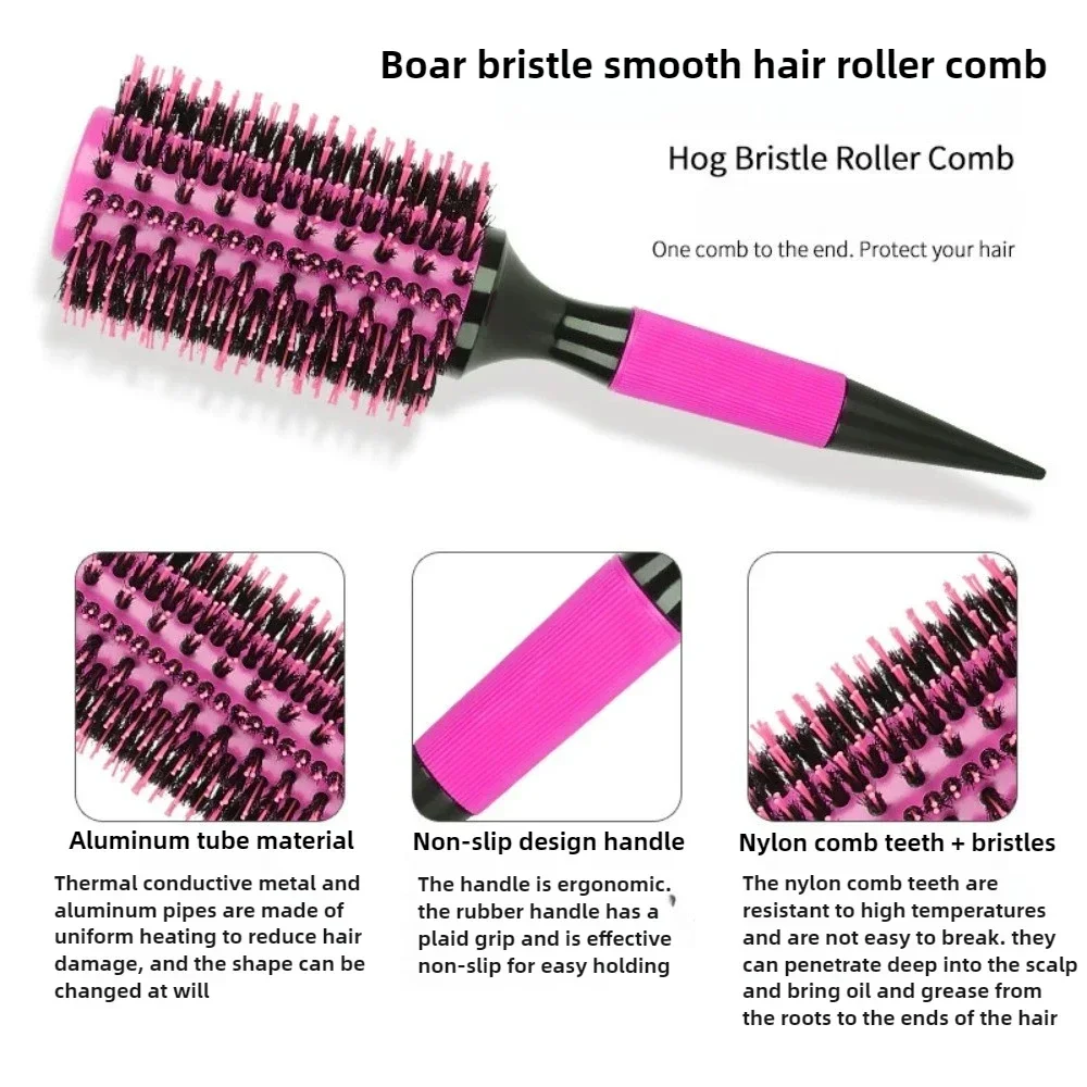 Barbershop Round Tube Curly Hair Rollers Hair Comb for Barber Salon Hair Brush Styling Hairbrush Hairdressing Combs Beauty Tools