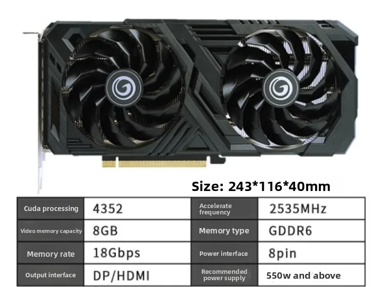 RTX4060TI Grand General 8G GPU Intelligent AI conception jeu de dessin carte graphique