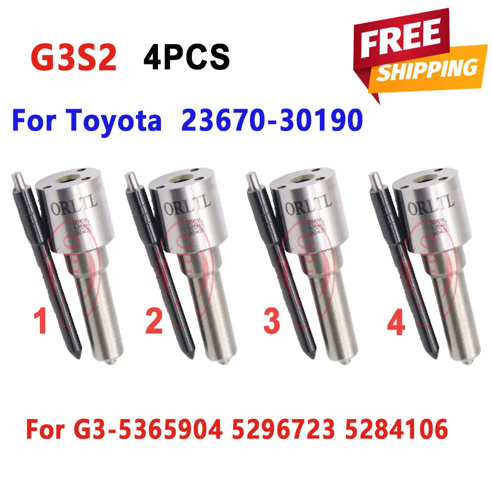 

4 PCS 23670-30190 Diesel Injector Nozzle G3S2 Fuel Common Rail Injection 2367030190 g3s2 For Toyota G3-5365904 5296723 5284106