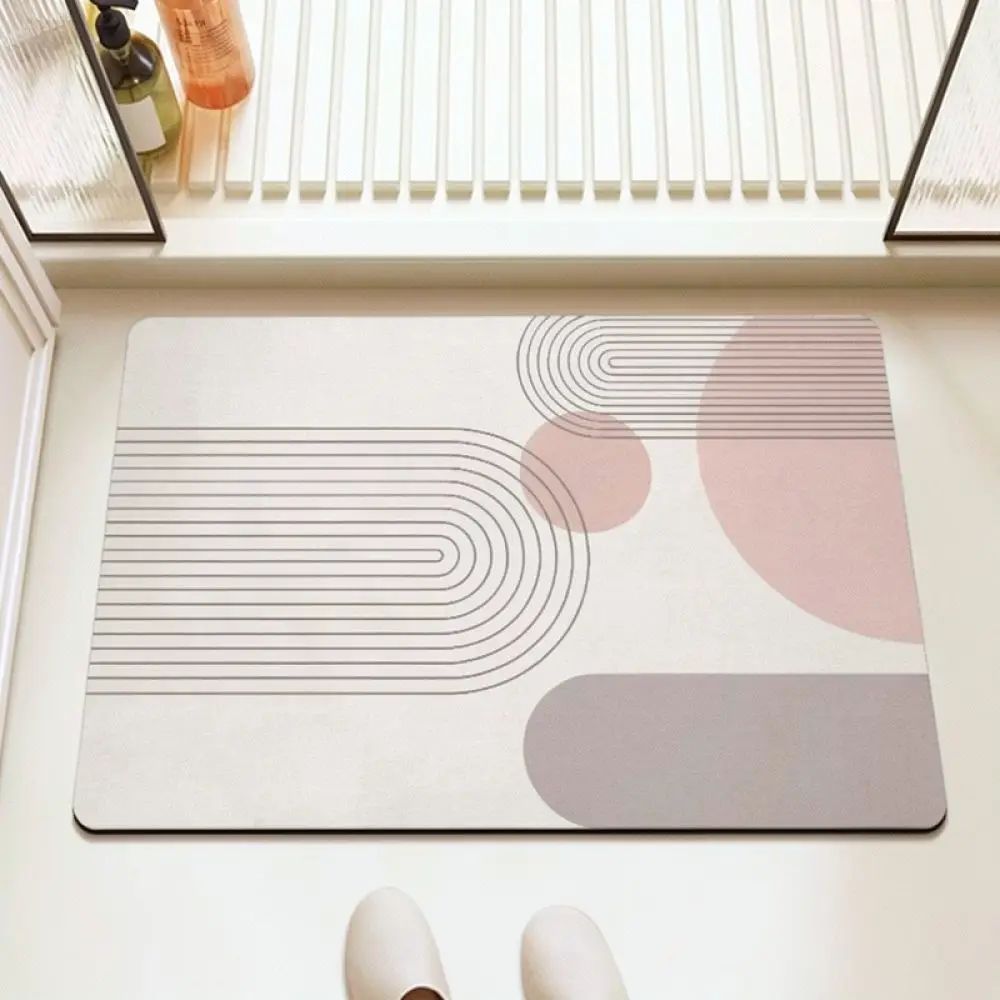 Minimalist Modern Diatomite Rug Quick Drying Water Absorbent Mat Non Slip Bathroom Carpet Floor Pad For Home Decor