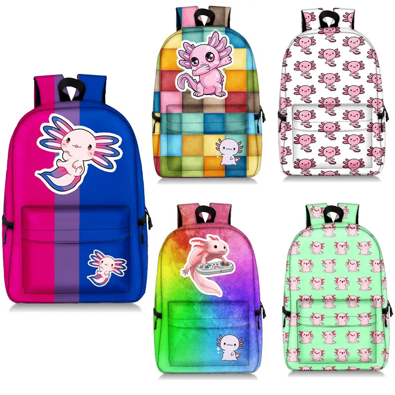 Animal Sea Otters Axolotl / Ferret Print Backpack Women Rucksack Children School Bags for Teenager Girls Cute Cow Backpacks