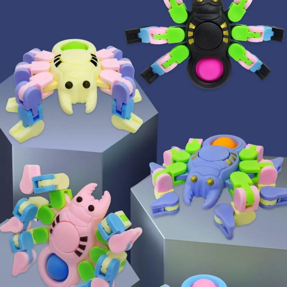 10 teile/satz Transformable Kette Mechanische Kette Fidgets Gyroskope Cartoon Tiere Verwandeln Wacky Track Spinner Lustige Design