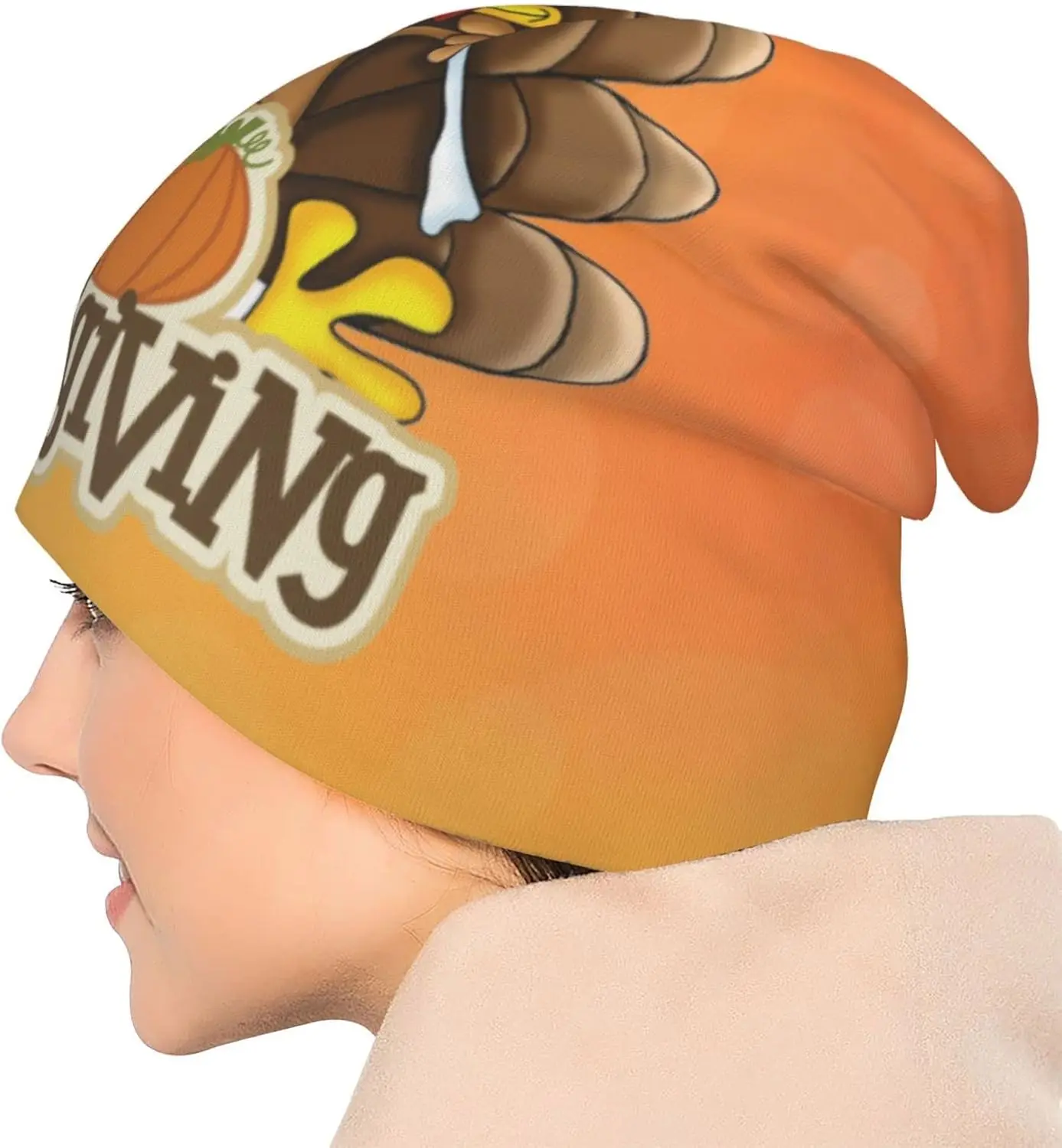 Thanksgiving Beanie Chemo Hat Cancer Headwear Knitted Hats Baggy Slouchy Scarf Cap for Adults Women Men 6