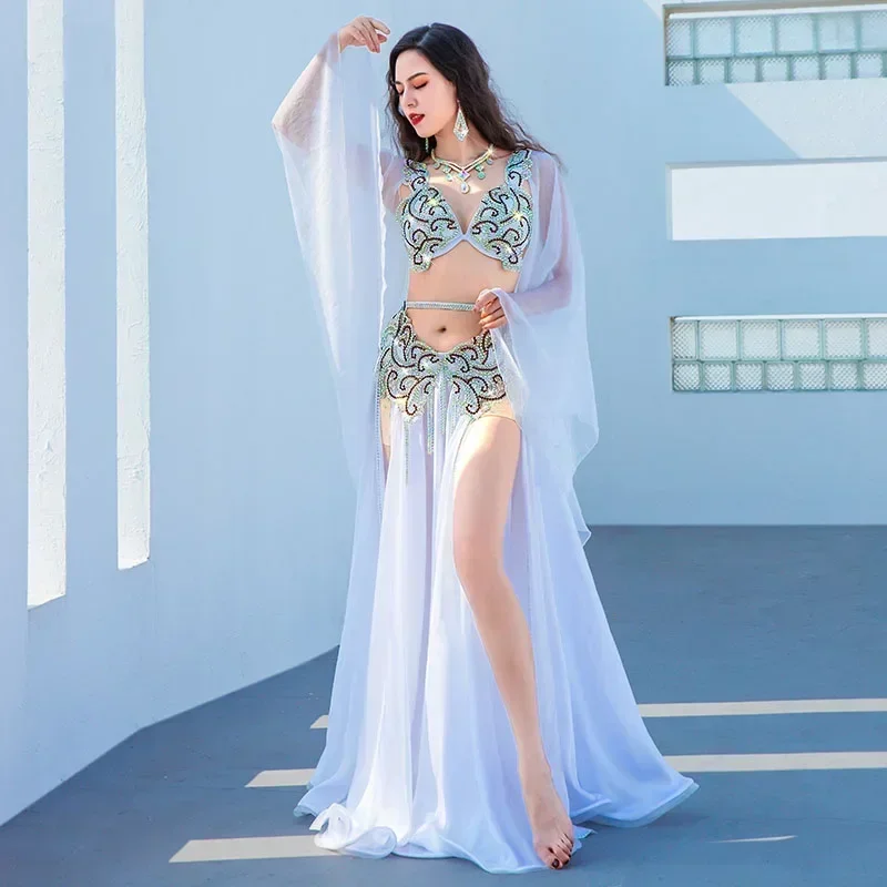 Egyptian Belly Dance เครื่องแต่งกาย Bra & ชุดกระโปรง Professional เต้นรํา handmade oriental Belly Dance เครื่องแต่งกาย Carnival Dancer สวมใส่ชุด