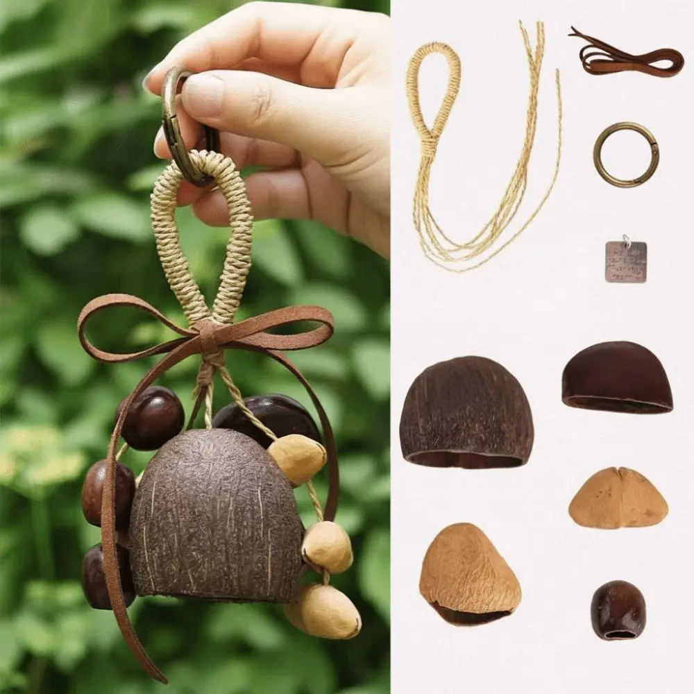Natural Nut Shell Nut Shell Wind Chimes DIY Yoga Meditation Wind Chimes Material Kit Hand Cranked Handmade Wind Chimes Outdoor