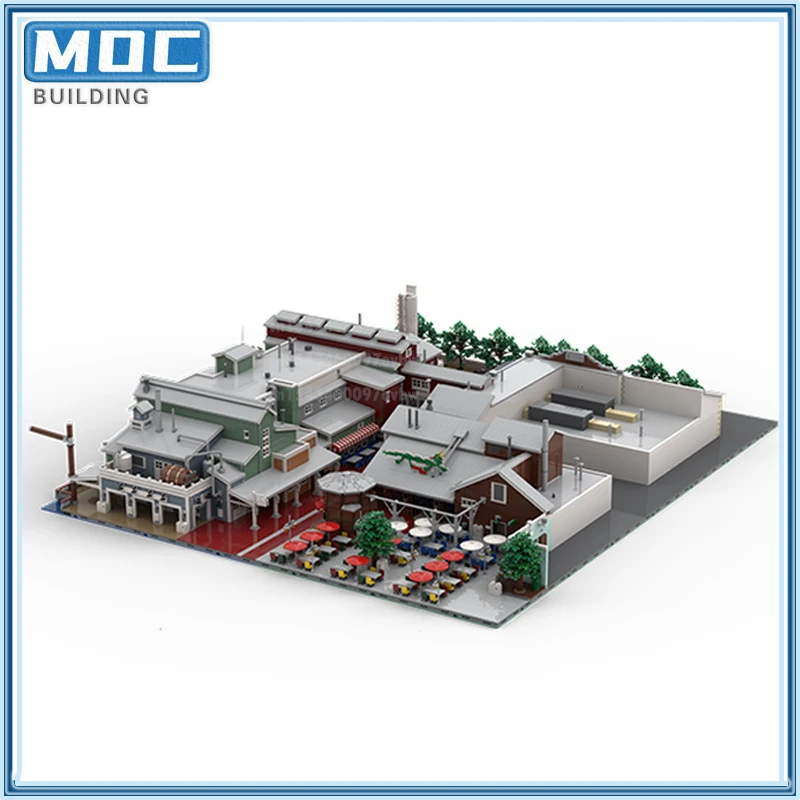 City Streetview Modular MOC Pacific Wharf Combined Set Building Blocks Technology Bricks Castle Model Birthday Gifts