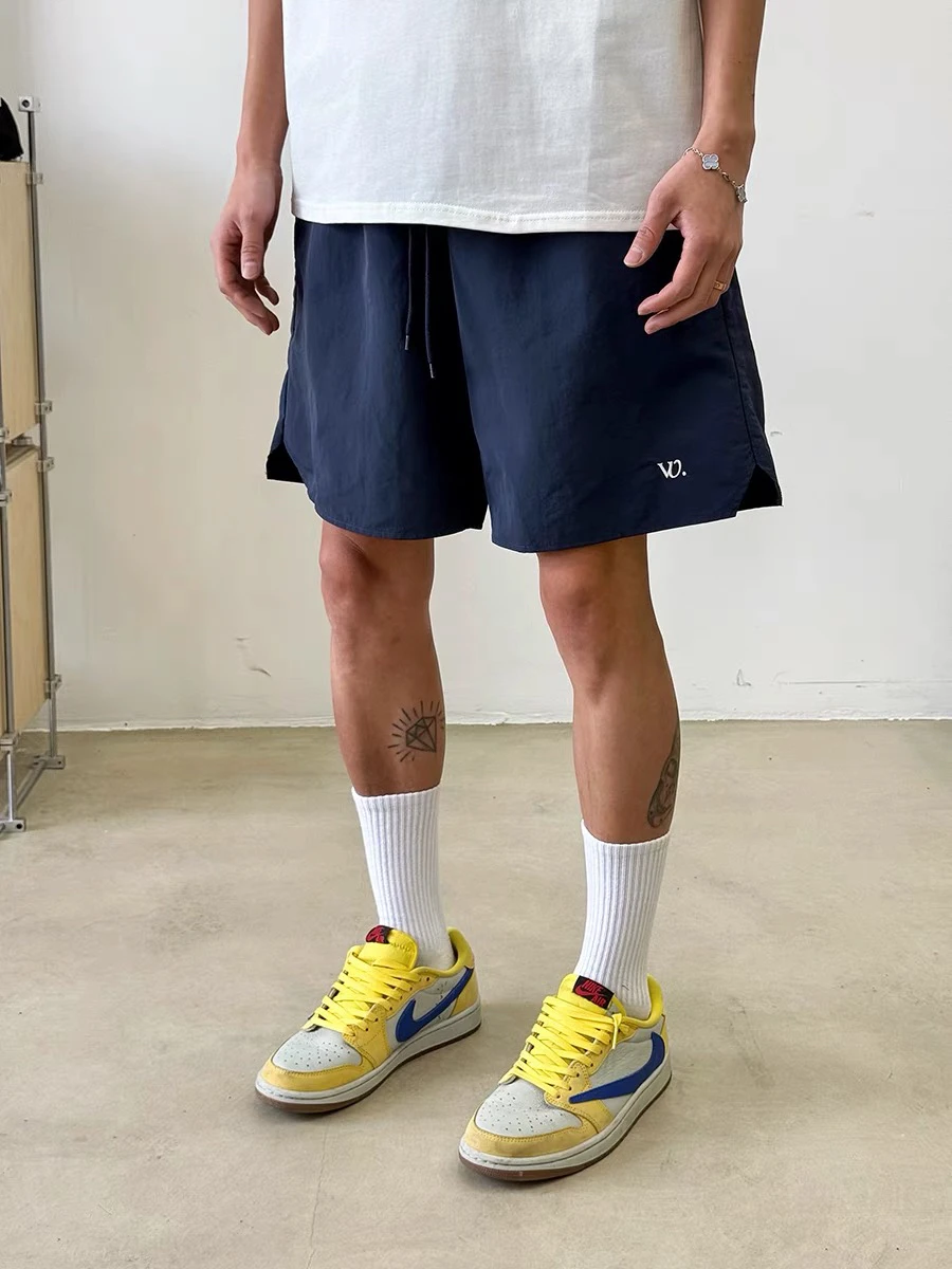 Estate americana retrò sottile Qui Dry a cinque punti da uomo casual allentato Fitn Baskeall sport orts coppia pantaloni a gamba dritta