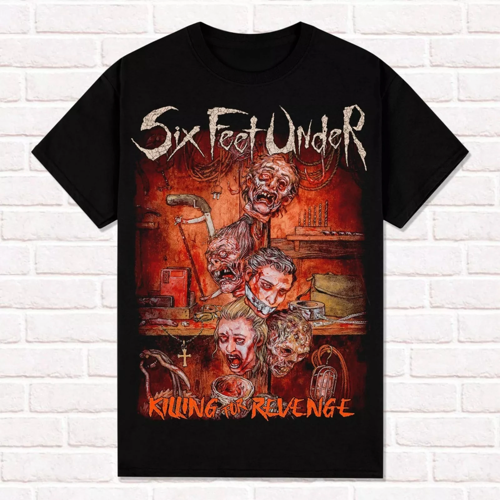 Six Feet Under T-Shirt Killing for Revenge 2024 Death Metal. Death N Roll Tops Unisex Cotton Short Sleeve High Street