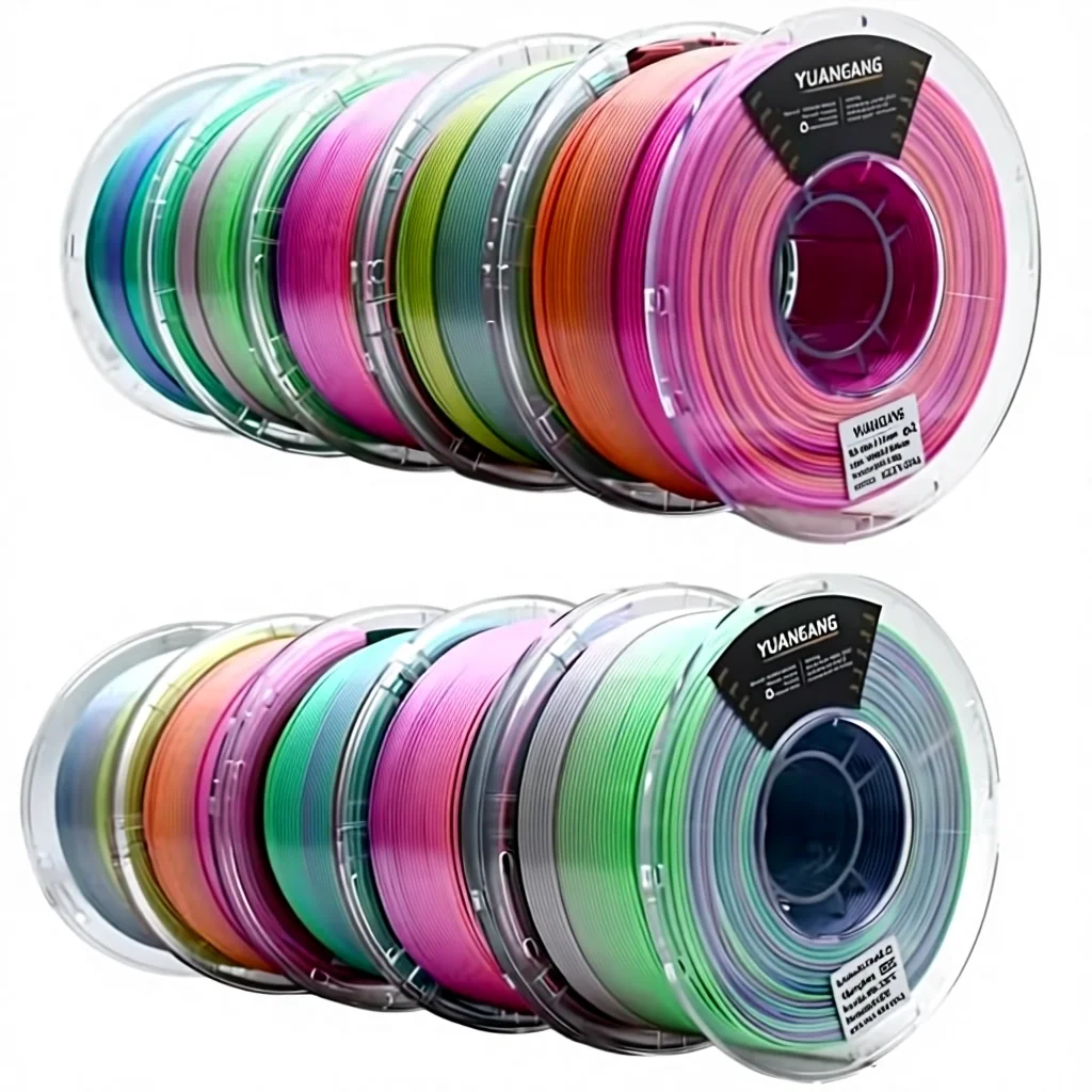 Silk Rainbow PLA 3D Printer Filament 10 kg 1.75 mm Fast Color Changing Multicolour Gradient Spool (22 Lbs) for Most FDM