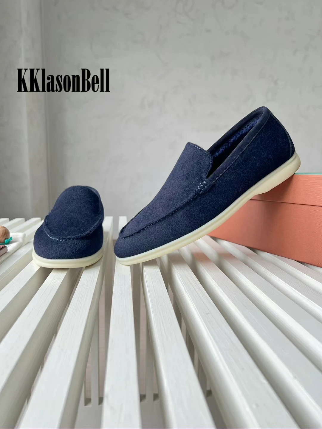 10.8 L*P Men\'s Loafers Wool Fluffy Lining Slip-On Casual Fashion Rubber Shoes KKlasonBell