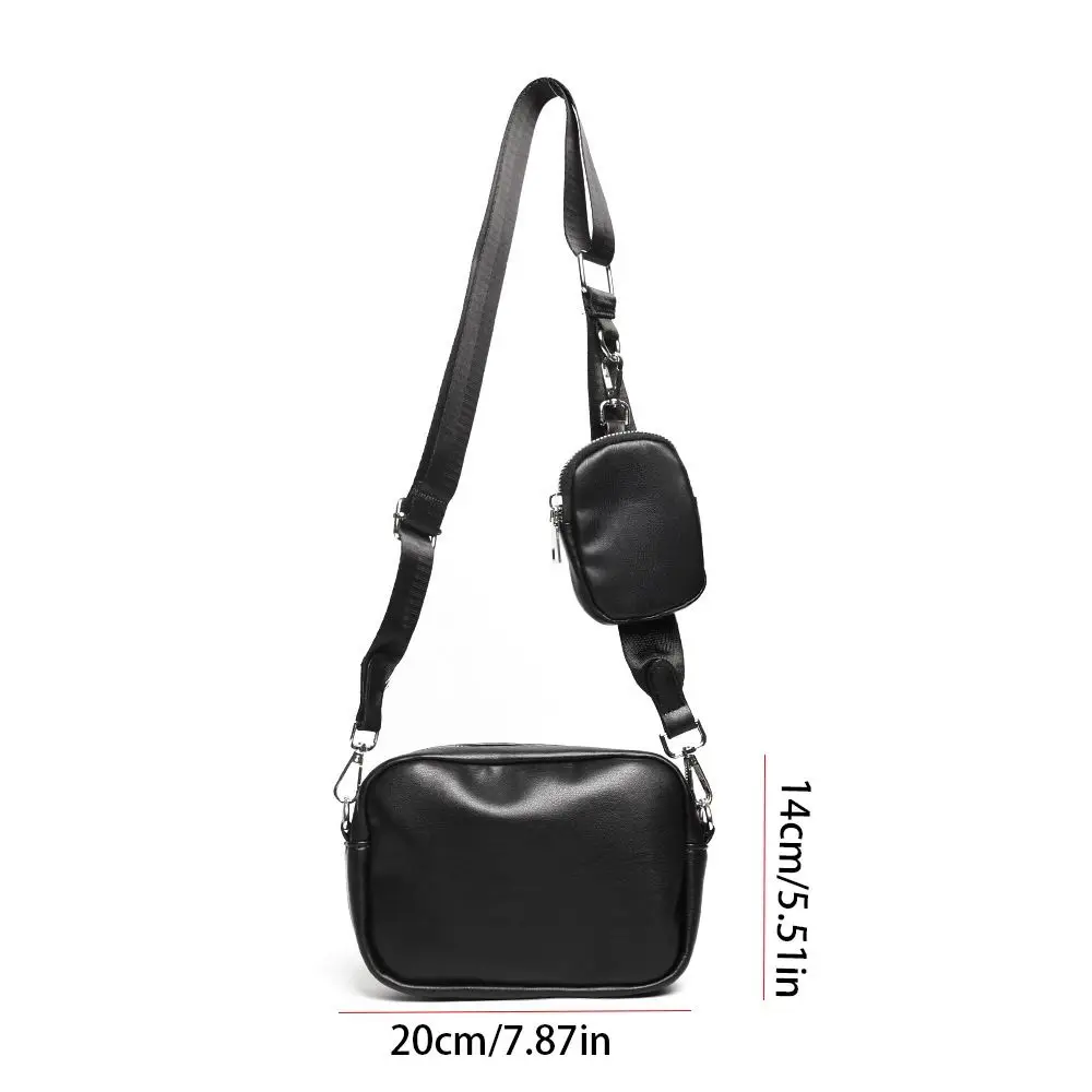 Korean Style Shoulder Bag with Mini Bag Pendant Women Male Fashion Crossbody Bag Handbag Ladies Casual Simple Small Square Bags