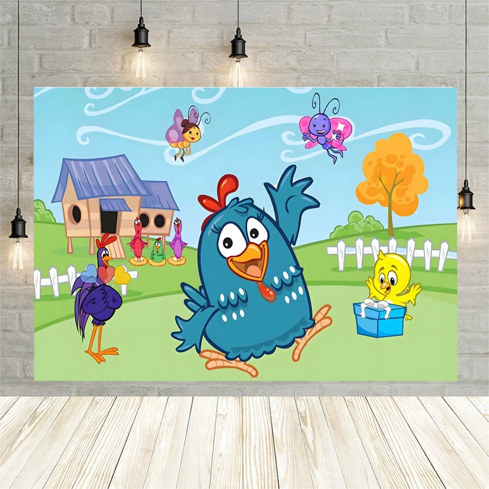 Cartoon Farm Animal Chicken Background Photography Children\'s Birthday Party Baby Shower Backdrop Studio Poster Customization