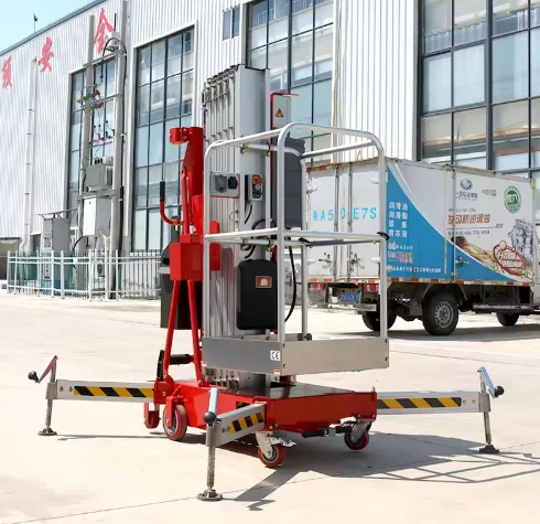 Customized Double Mast Aluminum Alloy Lifts Electric Hydraulic Aerial Work Platform High Capacity Vertical Lift With CE Certific