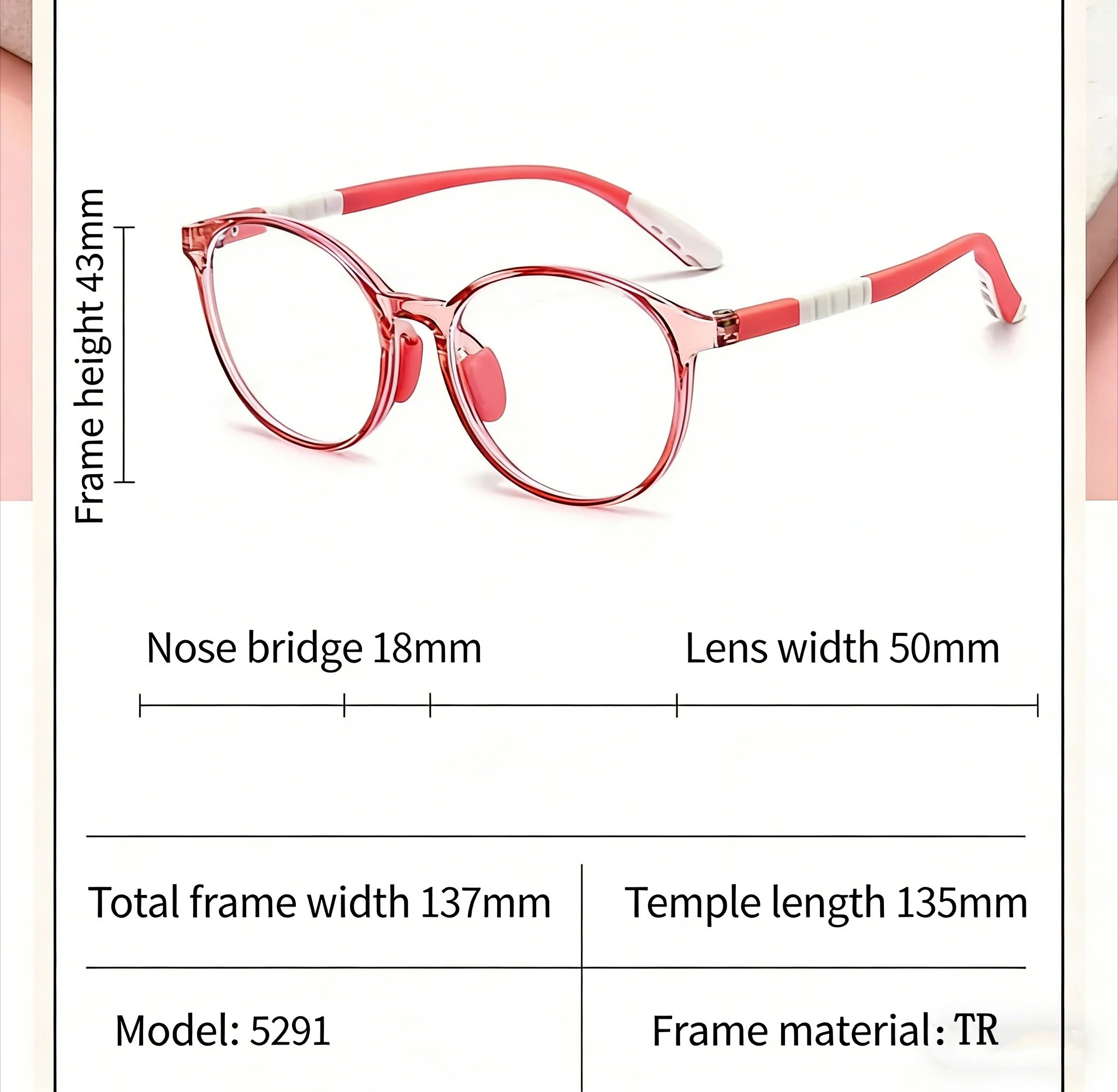 SHINU Kids Round Myopia Control Glasses Blue Light Blocking Prescription Eyeglasses For Girls 5291