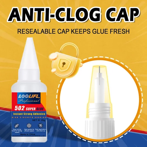 Imagen 2 del producto LOOLIFL, 502 Super Glue pegamento seco Super Glue, bricolaje a mano, transparente e insípido, adecuado para unir metal, plástico y madera.