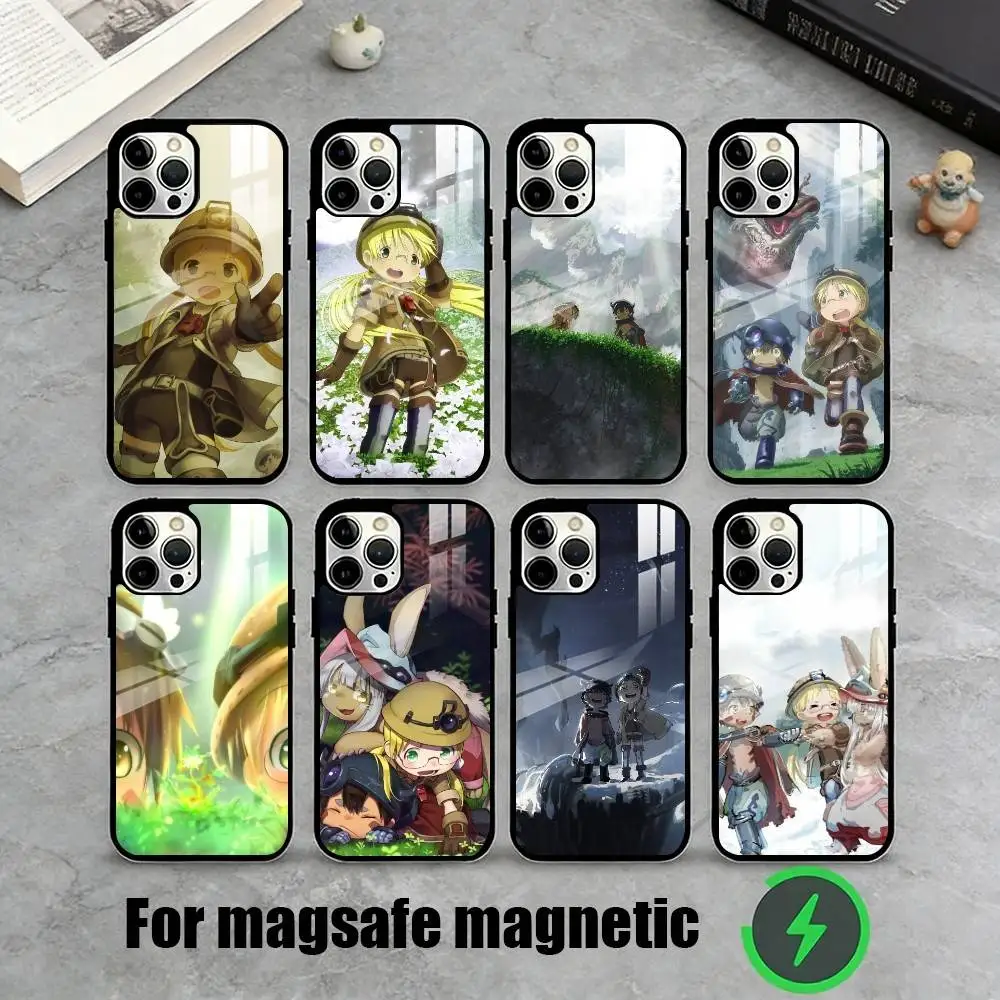Funda de Teléfono M-Made in Abyss Riko Anime para iPhone 17, 16, 15, 14, 13, 12, 11 Plus, Pro Max, Magnética para Carga Inalámbrica Magsafe
