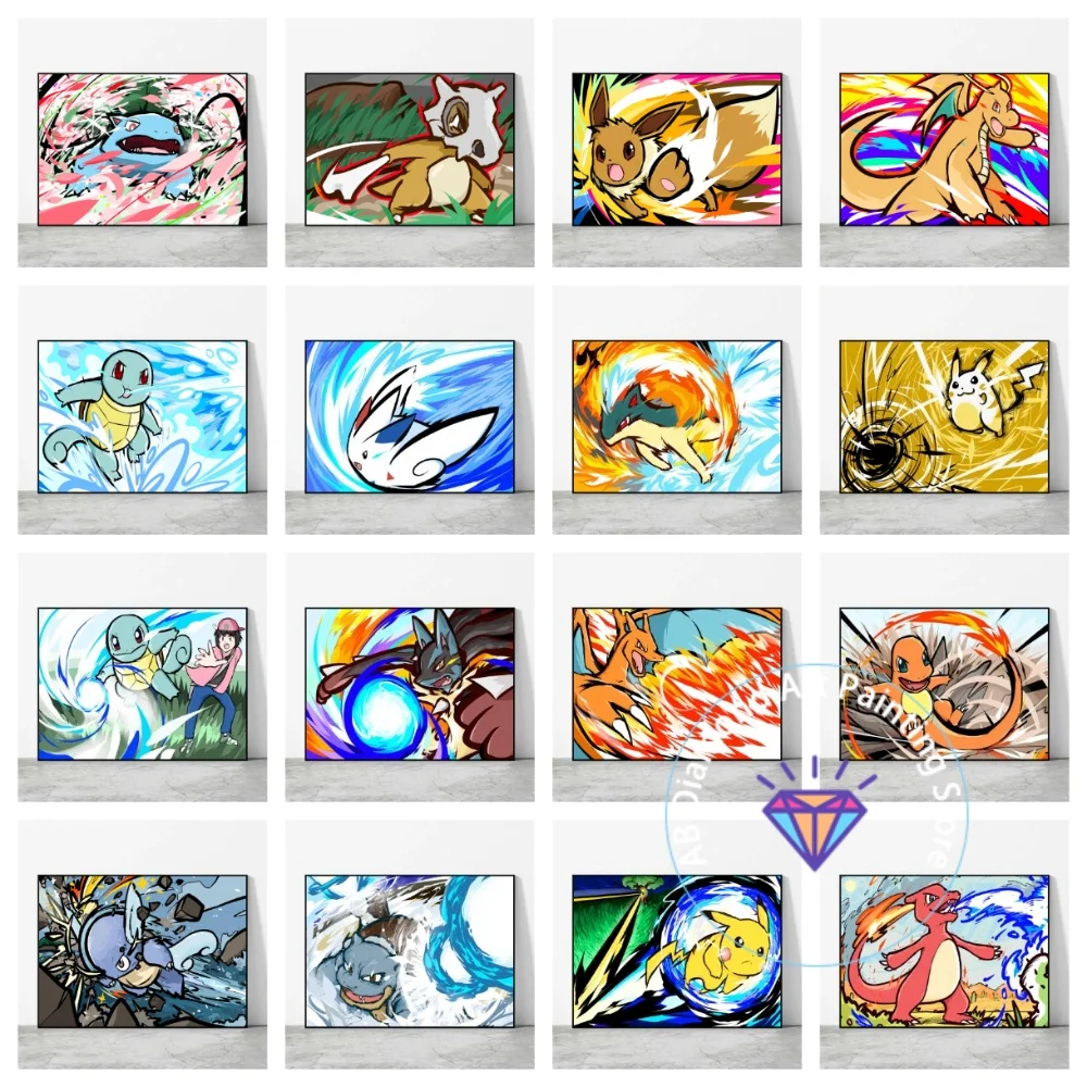 

Square Round AB Diamond Painting Kit Pokemon Mewtwo 5D DIY Embroidery Cross Stitch Handmade Art Gift Crafts Home Decor Gift