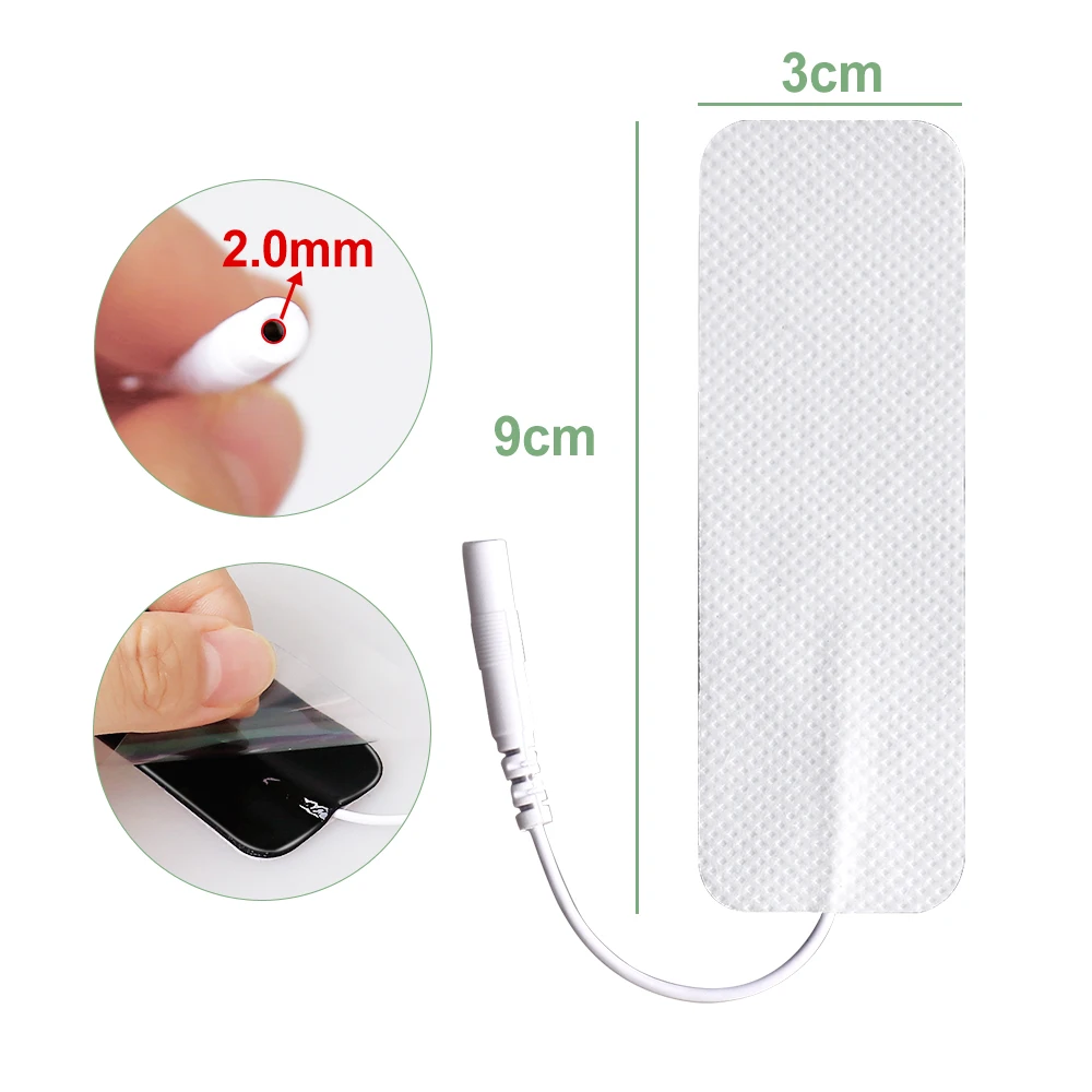 Almohadillas de electrodos Tens para fisioterapia, Estimulador muscular EMS, masajeador de terapia de pulso, parche de Gel conductor, acupuntura, 10/20 piezas