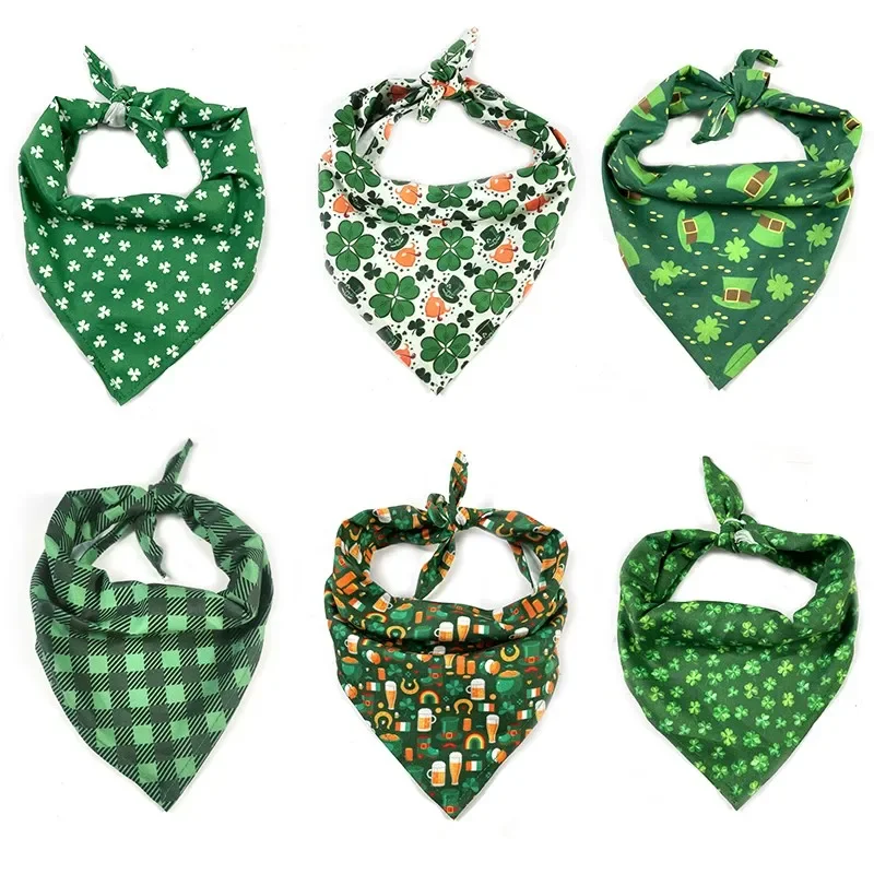 50pcs St. Patrick\'s Day Pet Cat Dog Pet Bow Tie Bandana Dog Bows Small Dog Grooming Accessories Large Dog Holiday Pets Supplies