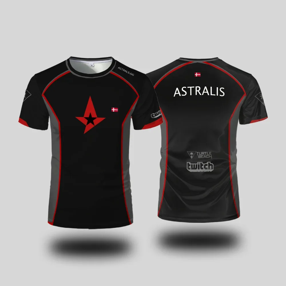Astalis Esports نادي موحد جيرسي CS2 المهنية الدوري لاعب التدريب القمم تي شيرت رجالي مخصص الرياضة س الرقبة قصيرة الأكمام