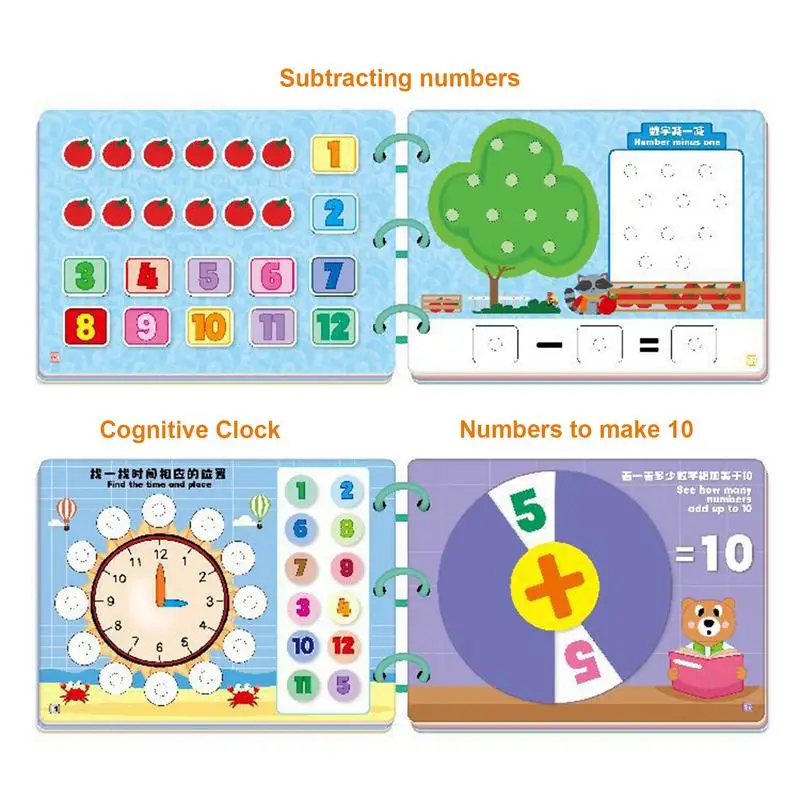 Kids Busy Book Kindergarten Educational Toy Book Sensory And Quiet Activity Book Animal Number Matching Puzzle 3-6 Years Old Kid