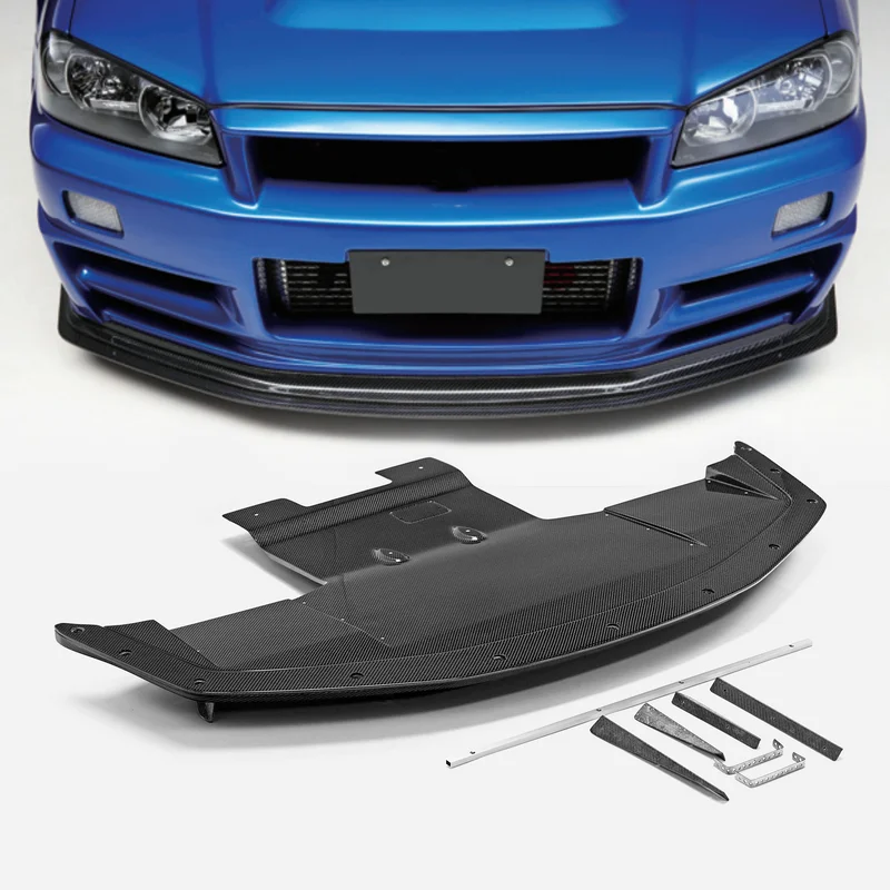 

For R34 Skyline GT-R BNR34 EPA Street Edition Front Lip With Splitter 10mm Car Aerodynamic Body Kit