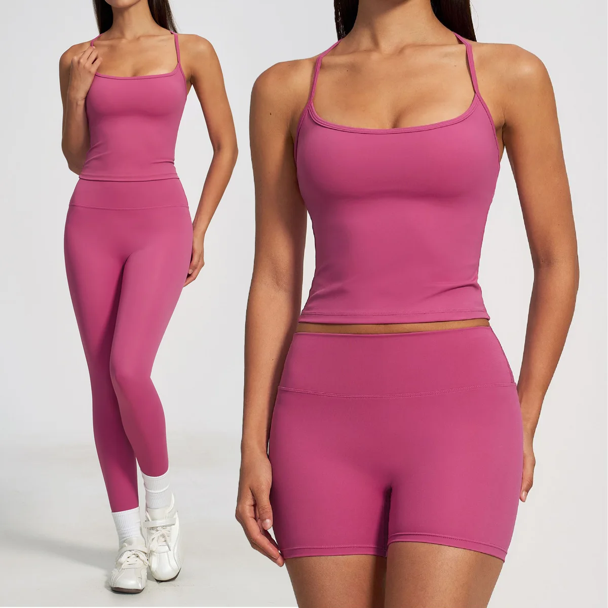 Yoga Set 2PCS Women Tracksuit Gym Workout Clothes for Female Push Up Bra High Waist Leggings Sexy Fitness Sportswear Sports Suit