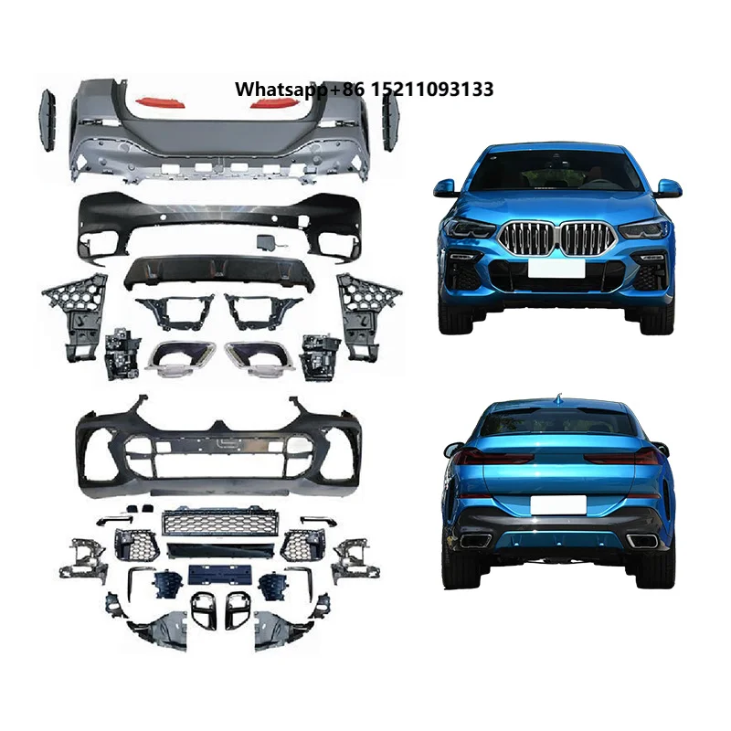2020-2022 G06 Car Modification Upgrade M-Tech Body Kit Front Rear Bumper Lip Grille Exhaust Tailpipe Suitable for X6