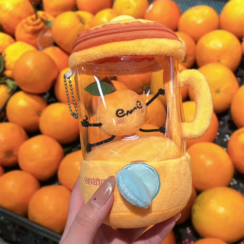 Presse-agrumes de fruits de dessin animé, jouet en peluche, pastèque/Orange/banane, pendentifs de sac, jouets en peluche, mélangeur rotatif à cordon de serrage