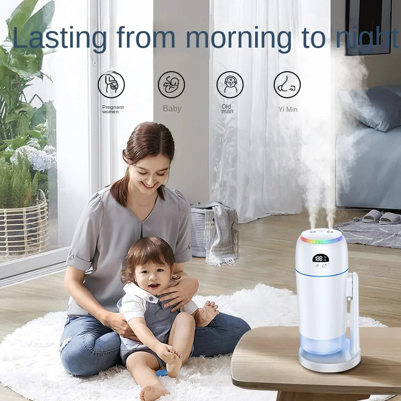 Humidificador de iones negativos para el hogar, humidificador de doble pulverización, gran volumen de niebla, gran capacidad, purificación de humidificación de coche, nuevo