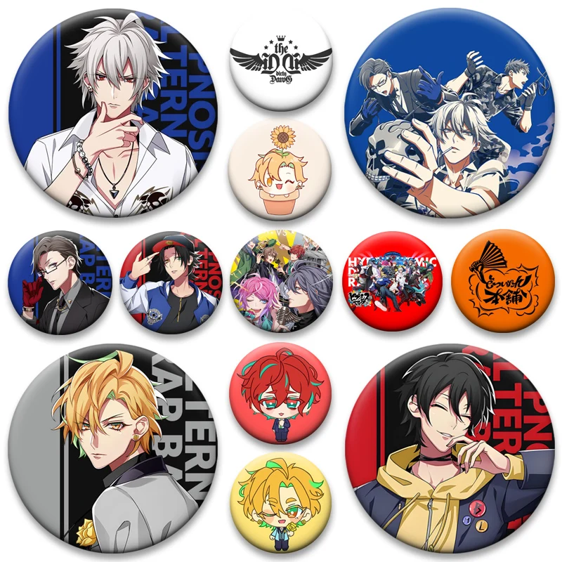 Anime Hypnosis Microphone Brooches Round Pins Saburo Yamada,SAMATOKI AOHITSUGI,Jiro Yamada,Yamada Ichiro Badge Bag Accessories