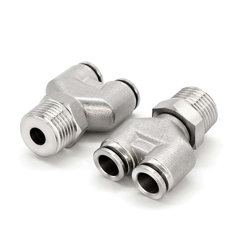 PX series 304 stainless steel three-way quick insert male thread pneumatic connector PX4-01/02 PX6/PX8/PX10/PX12-01/02/03/04