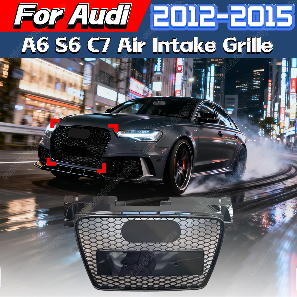 

Для Audi A6 C7 S6 Sline 2012 2013 2014 2015 автомобильный передний бампер RS6 полноприводная решетка воздухозаборника гоночный комплект крышки радиатора