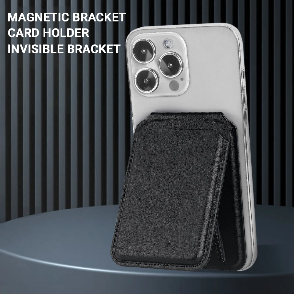 Magnetischer Kartenhalter aus Leder PU-Kartenhülle Ausweishalter Handy-Rückseiten-Aufkleber-Tasche für Magsafe iPhone 17 Kartenhalterhülle – Detail 5