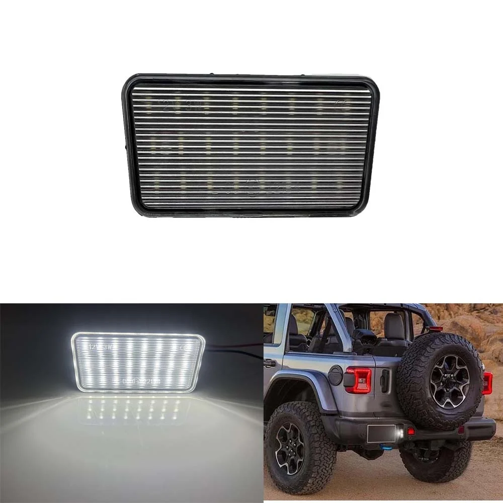

1Pcs For Jeep Wrangler JL 2017-2022 LED License Plate Lights Car Rear Number Plate Lamps 24smd White Canbus OEM#68310837AA