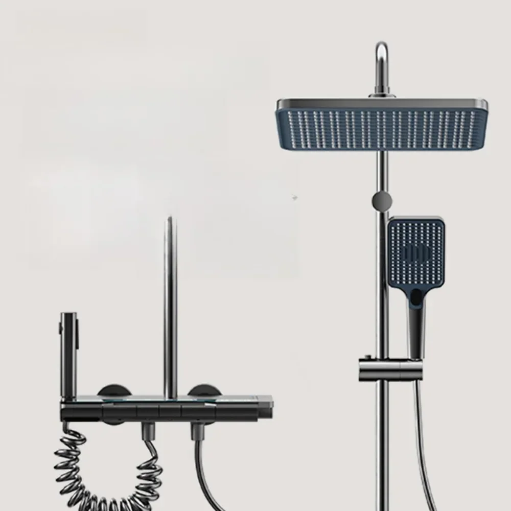 

Легкий роскошный бытовой душевой набор Многофункциональный цифровой дисплей для выхода воды Умный с окружающим освещением