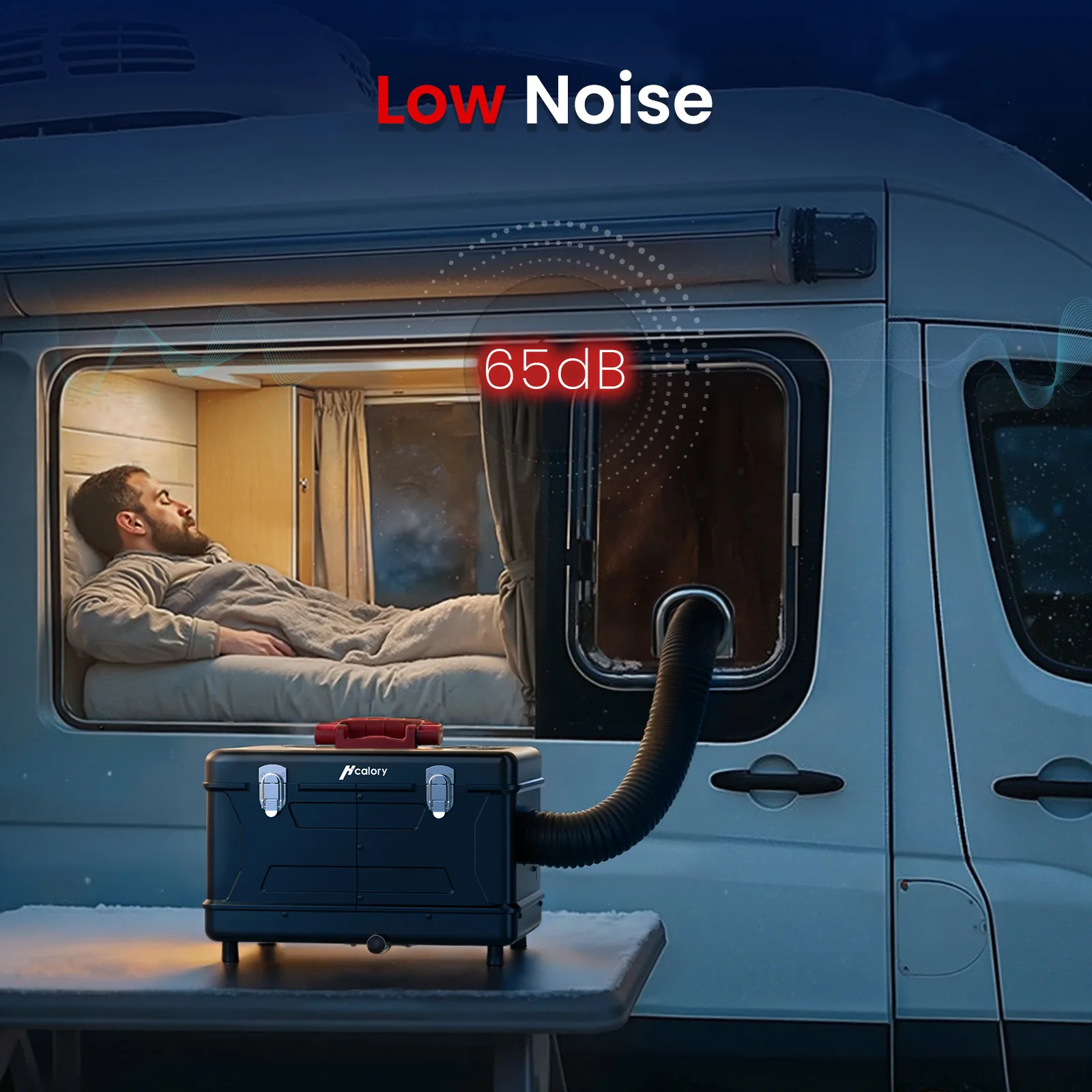 سخان ديزل Hcalory 8KW، صندوق أدوات 5 لتر مدمج 2S سخان هواء ديزل محمول 12 فولت/24 فولت الكل في واحد تسخين سريع مع التحكم في التطبيق