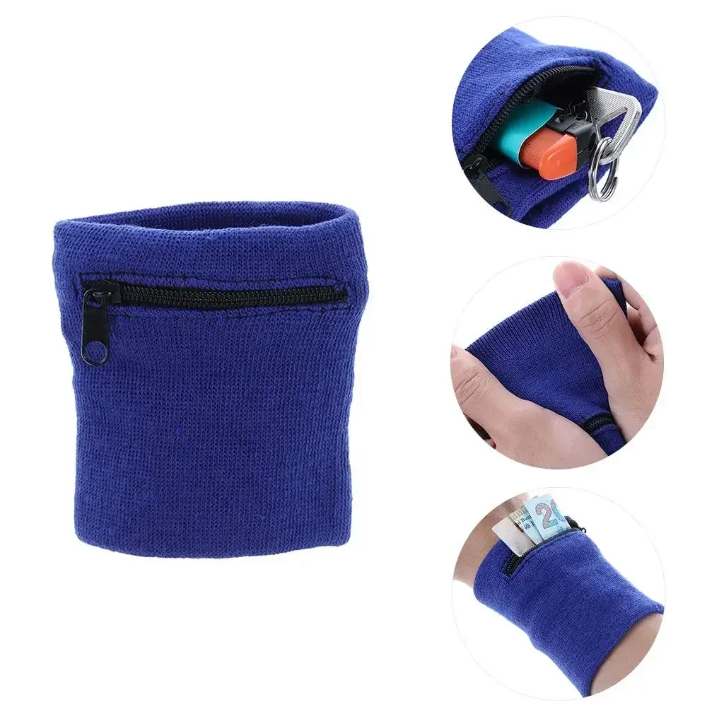 Sports Wristband Zipper Wrist Support Wallet Multifunction Gym Running Arm Band Bag Key Card Storage Bag Cycling Purse Sweatband