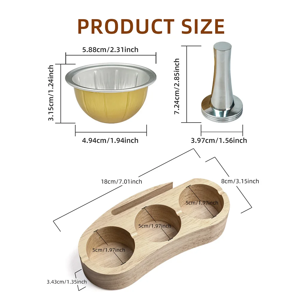 Espresso Capsules Filling Holder 80/150/230ml Empty Capsules Self-adhesive Seal Lids Compatible With Vertuoline Makers