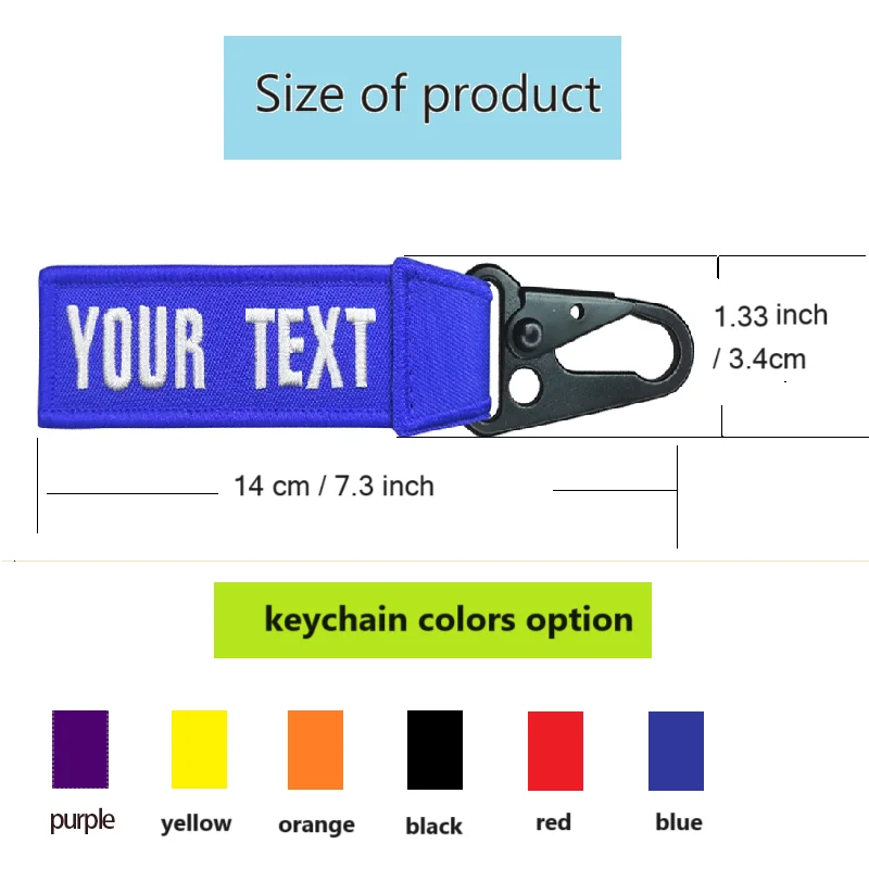 Customized Keychain Embroidery Motorcycle Double-sided Personalized Climbing Club Your Text Luggage Tag