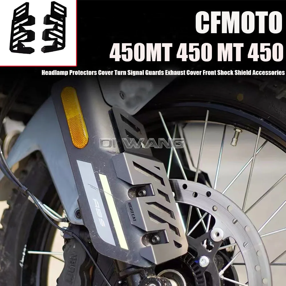 

Motrocycle Headlamp Protectors Cover Turn Signal Guards Exhaust Cover Front Shock Shield Accessories For CFMOTO 450MT 450 MT 450