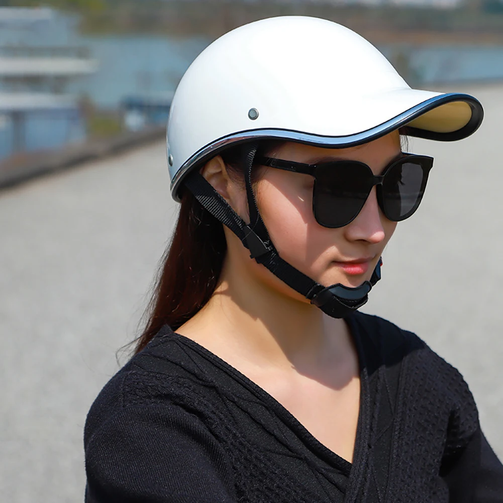 Fashion Half Helmet Extended Brim Baseball Hat Style Adult Electric Bicycle Helmets Impact Resistance Sunscreen Protective Gear