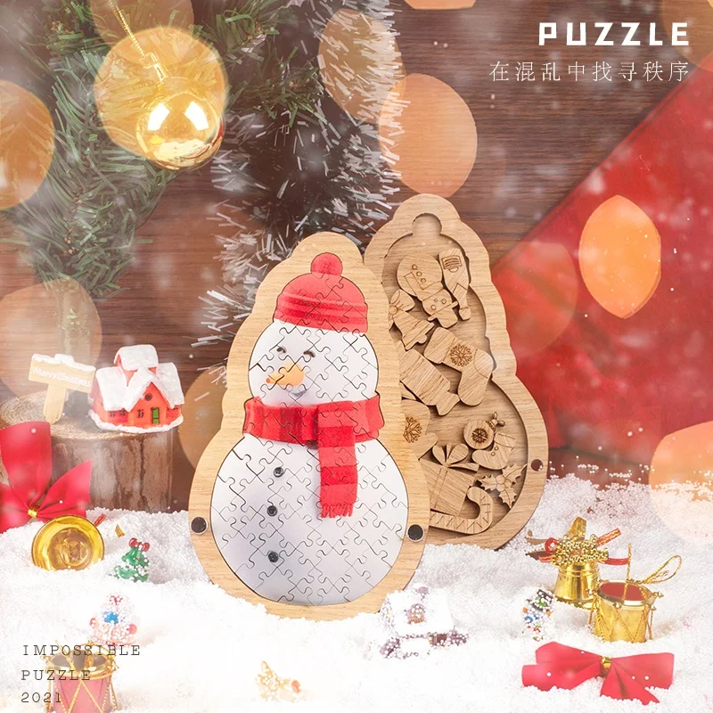 

The Snowman Puzzle For Children Aged 6 and Over, High Difficulty Wooden Puzzle Super Difficulty Shaped China-Chic