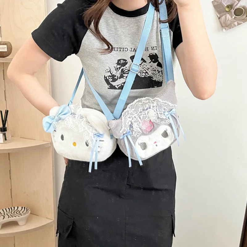 Kuromi Cartoon Children Zero Wallet Cute Sanrio Cinnamoroll Mini Portable Exquisite Shoulder Bag Fashionable Girl Backpack Gift