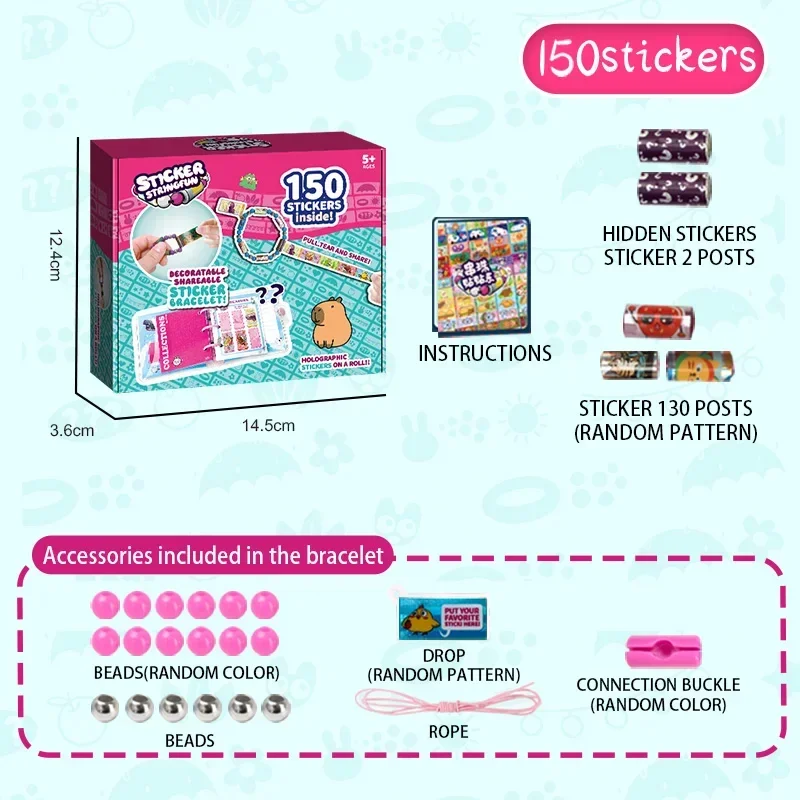 Jouets faits à la main Bracelets en plastique artisanat perles créatives rouleaux de Sticki bricolage perles autocollants collier bijoux jouets pour filles enfants