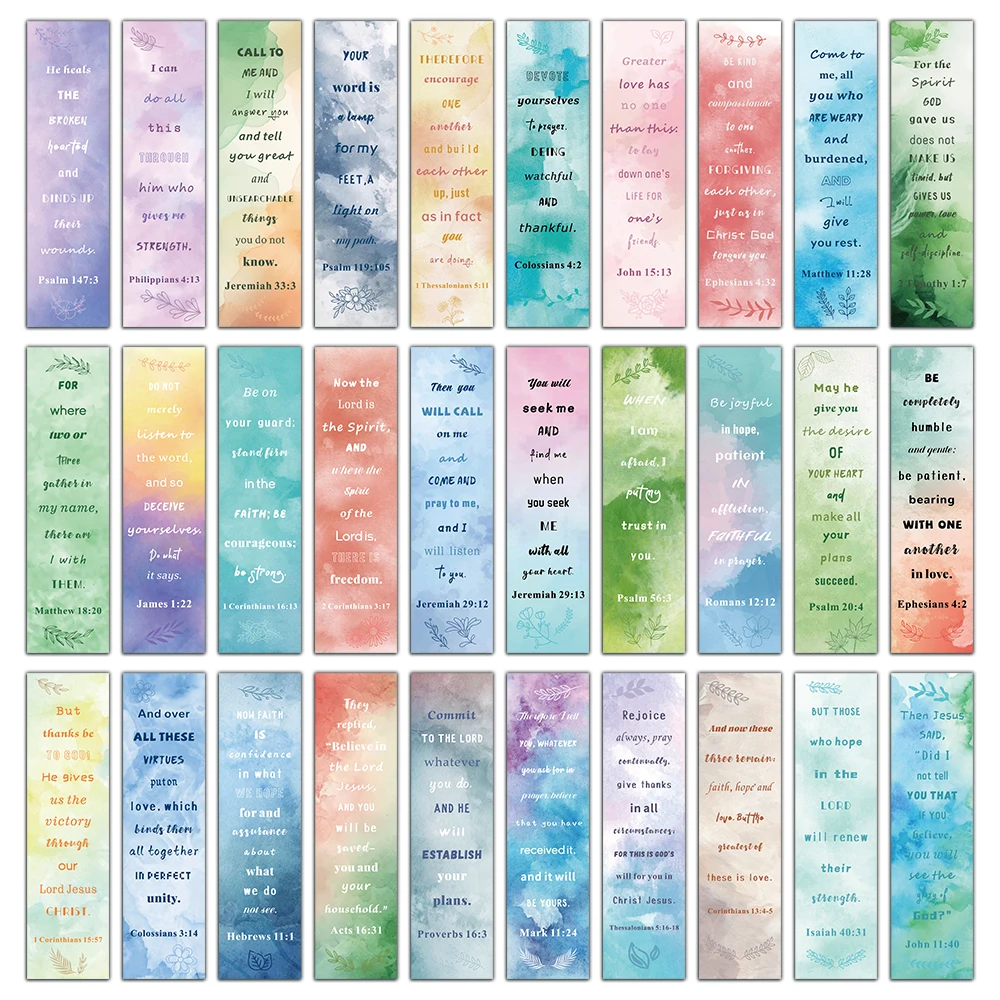30/60PCS Bible Scripture Bookmark Nostalgia Room Card For Graffiti Laptop Luggage Creative Annotated Reading bookmarks