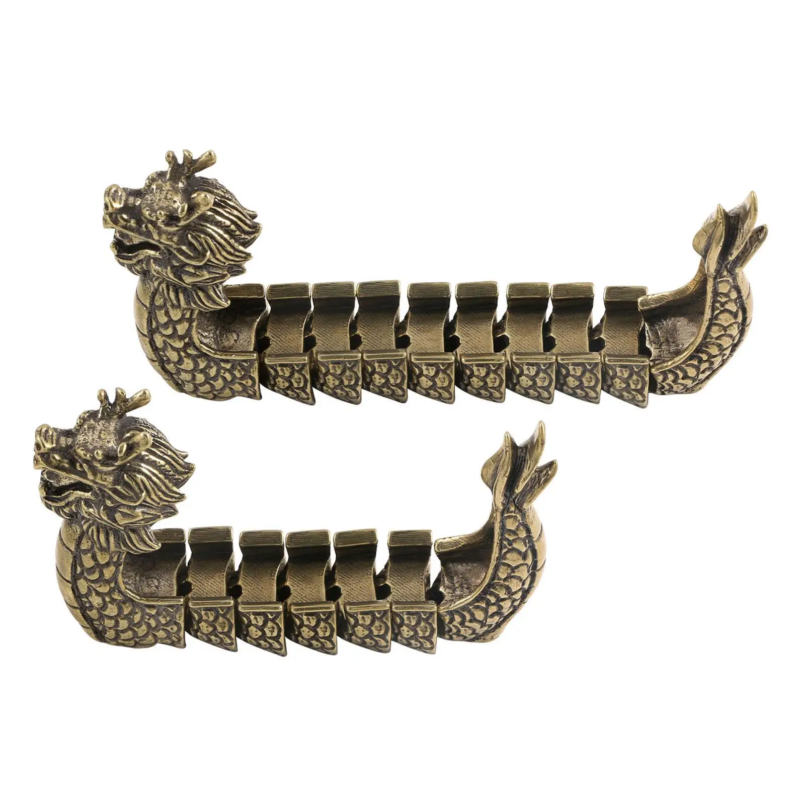 

Brass Dragon Boat Ornament Artwork Copper Figurine Gifts Dragon Boat Statue for Cafe Office Shopping Mall Apartment Living Room