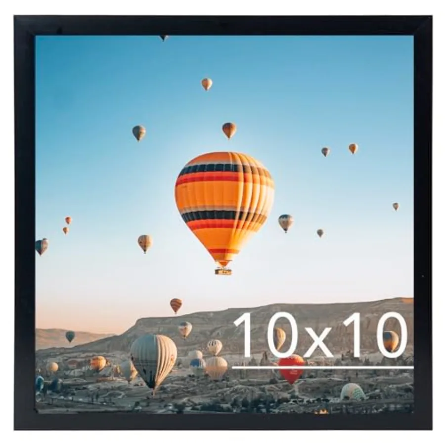 10x10 Picture Frame for Wall Hanging, Wall Mounting Horizontally or Vertically, 10 x 10 Square Wall Gallery Poster Photo Frame