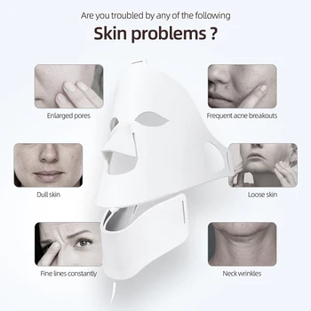 7 Colors Photon Face Neck LED Mask 3D Flexible Silicone Facial Beauty Mask Red Light Infrared Skin Care Repair Skin Wireless Use 5