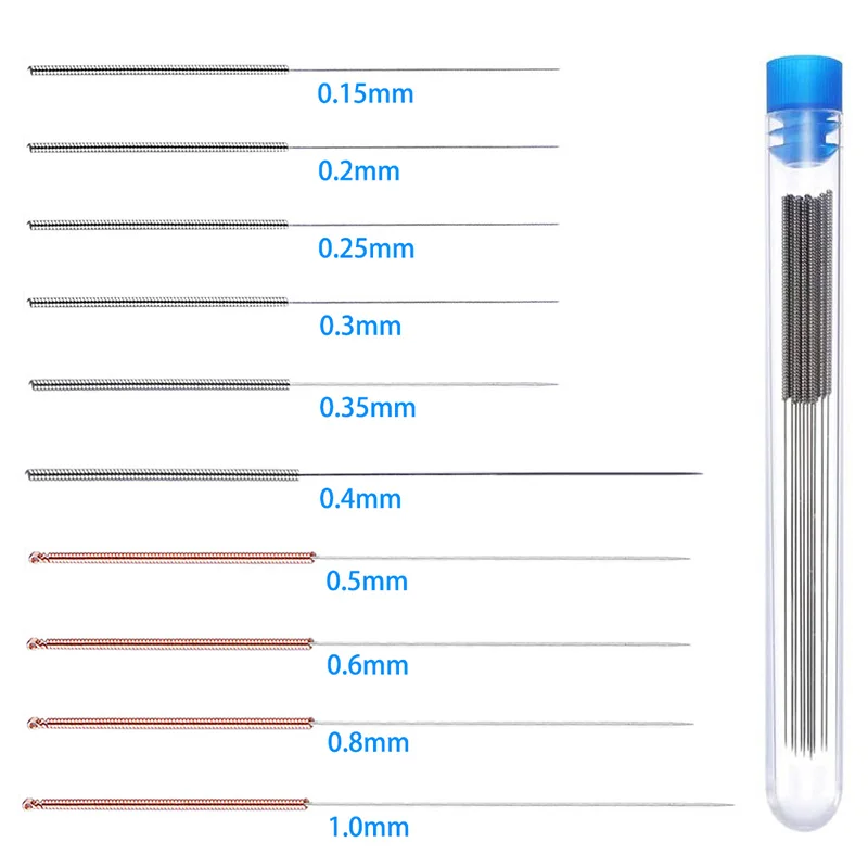 3D Printer Nozzle Cleaning Kit 0.2/0.3/0.4/0.5/0.6/0.8/1.0mm Stainless Steel Nozzle Cleaning Needles 3D Printer Nozzle Cleaner